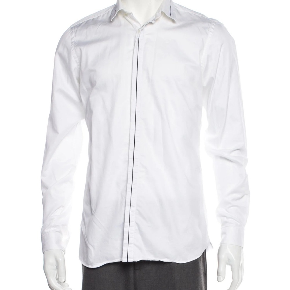 The Kooples black line detail White Button-Up Dress Shirt
